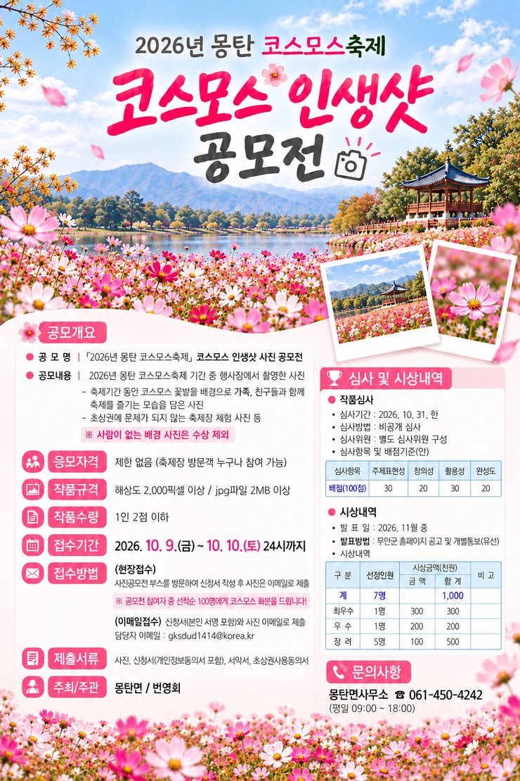 코스모스 인생샷 공모전 포스터