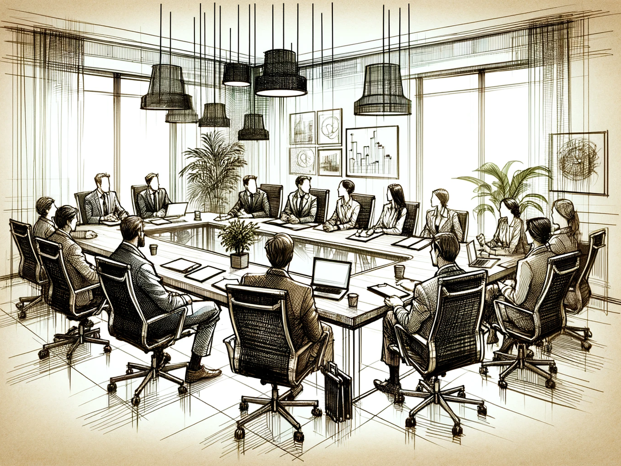 the picture of executive board