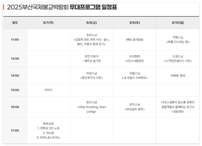 2025 부산국제불교박람회 – 행사기간, 프로그램, 주차장 총정리