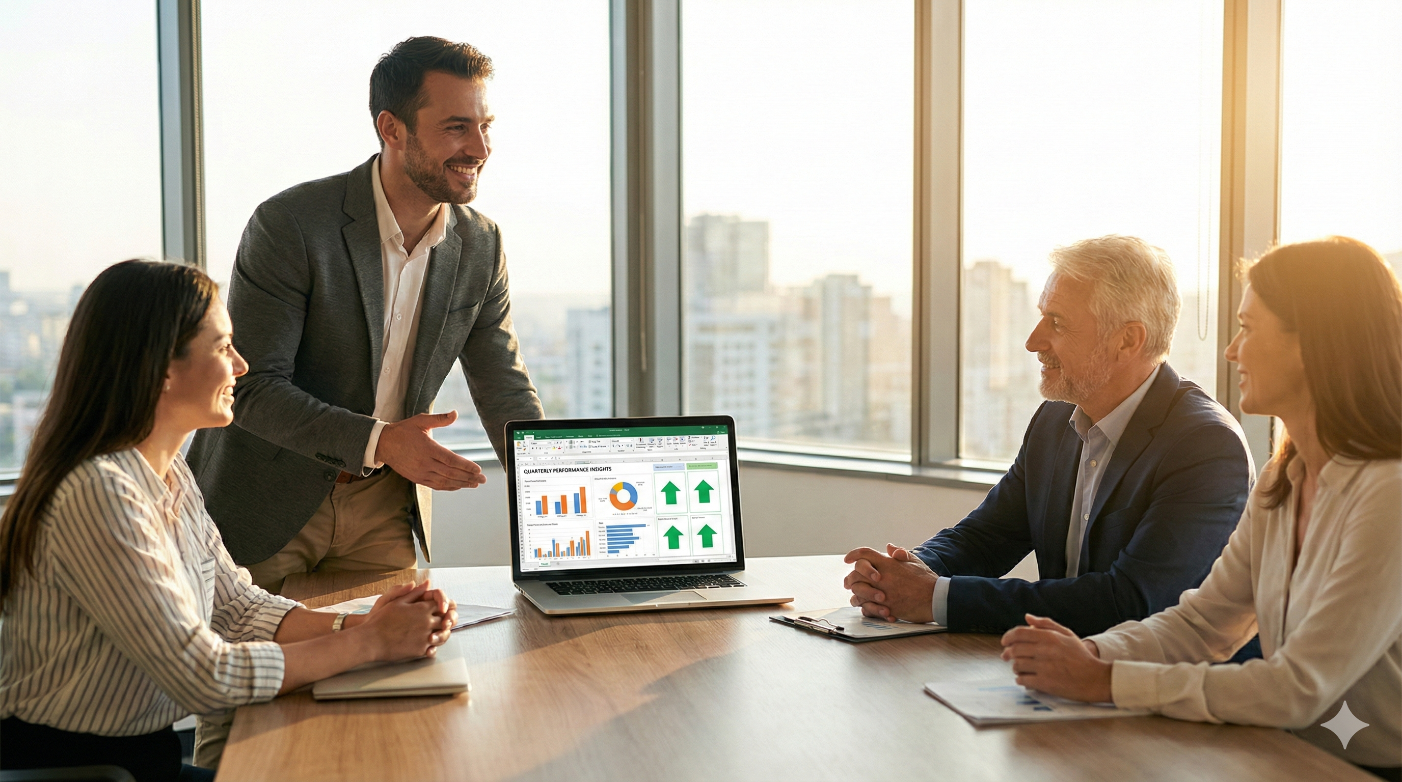 복잡한 함수에 매몰된 모습이 아니라, 잘 정리된 데이터(구조화된 데이터)를 바탕으로 만들어진 직관적인 대시보드를 통해 회의에서 자신 있게 인사이트를 발표하는 '일잘러'의 모습을 그립니다. 이는 전자책을 통해 도달할 수 있는 이상적인 목표 지점을 보여줍니다.