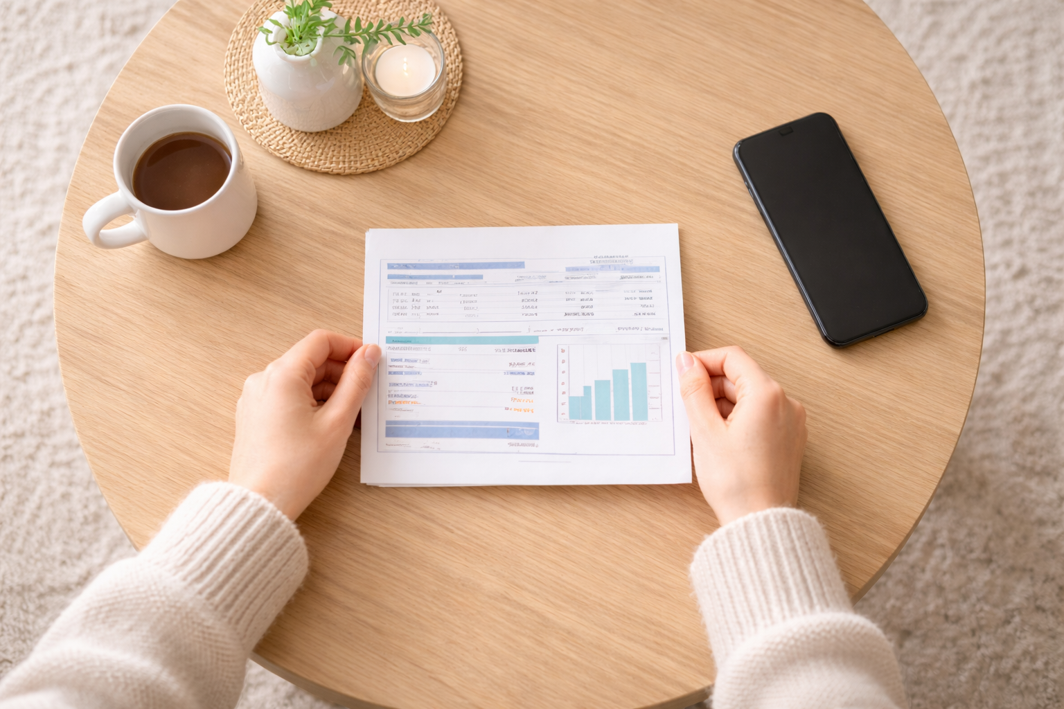 고지서 확인하는 모습