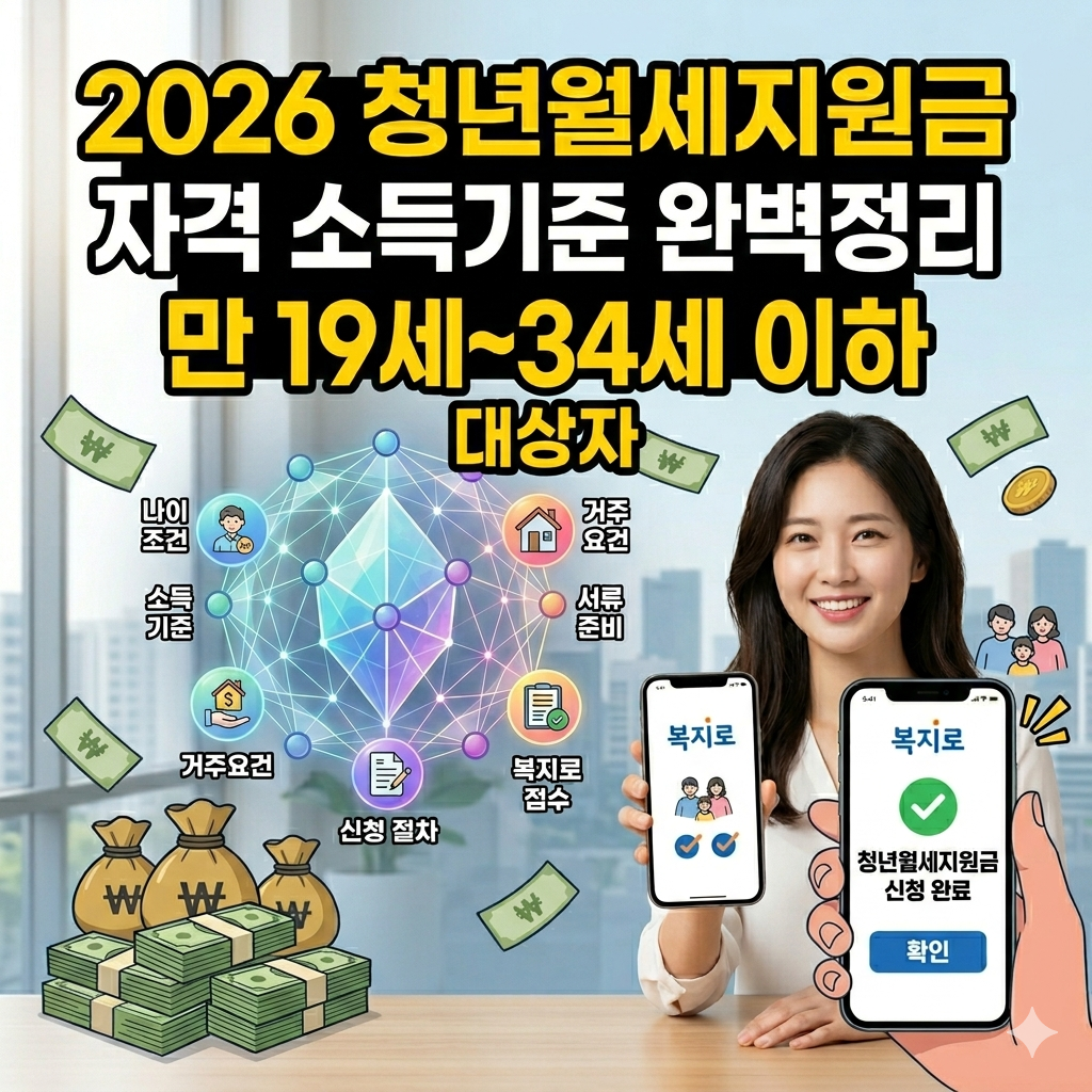2026 청년월세지원금 자격 소득기준 (만 19세 34세)