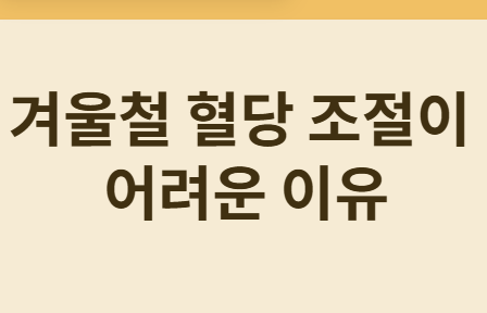 겨울철 당뇨 관리, 혈당 조절이 더 어려워지는 이유