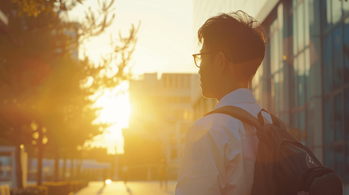 석양과-함께-서-있는-의사