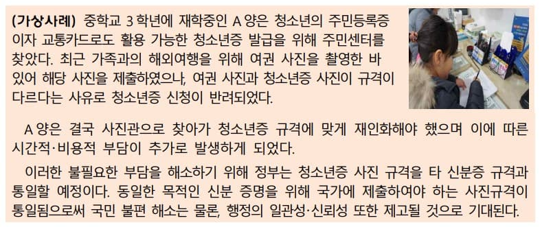 청소년증 사진규격 통일