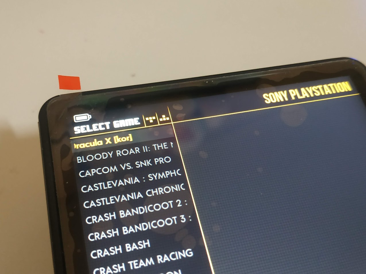 롬 리스트에서 보이는 한글 패치 롬.