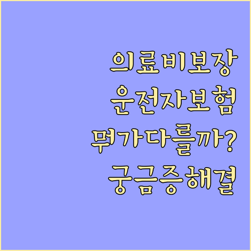 운전자보험 의료비 보장, 자동차보험과..