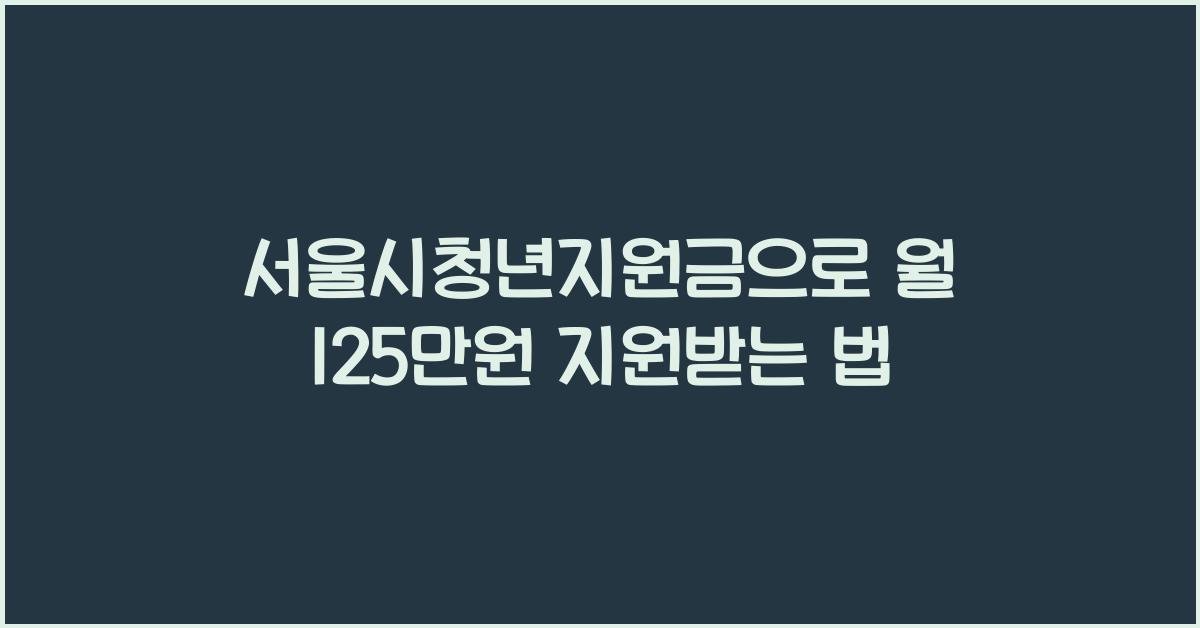 서울시청년지원금