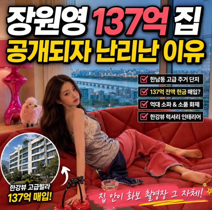 장원영 137억 집 공개, 2억 소파보다 더 놀라운 것은 따로 있었다9