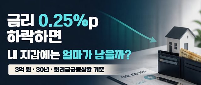 금리0.25p하락하면 내 지갑에는 얼마가 남을까?