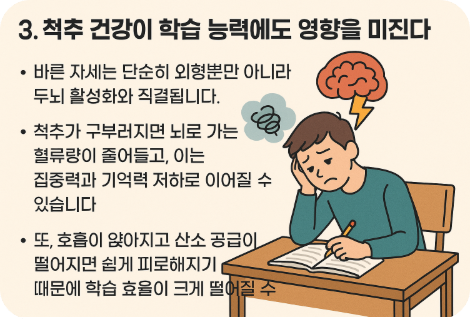 척추 건강이 학습 능력에도 영향을 미친다