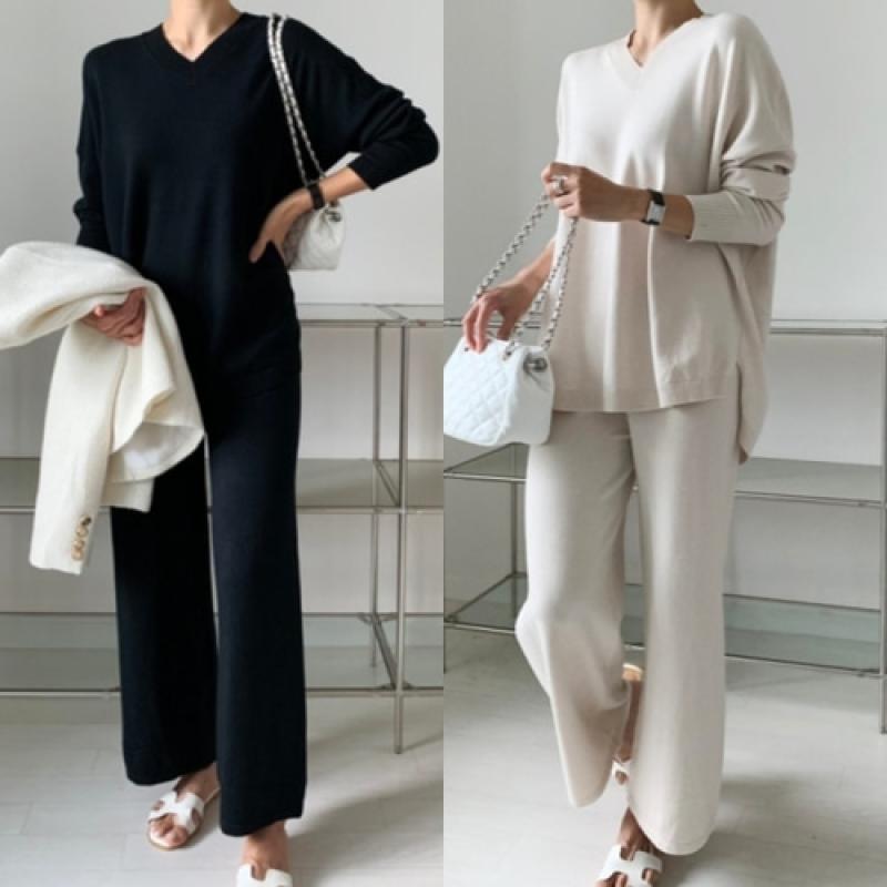 니트상하세트여성 니트바지투피스 투피스셋업