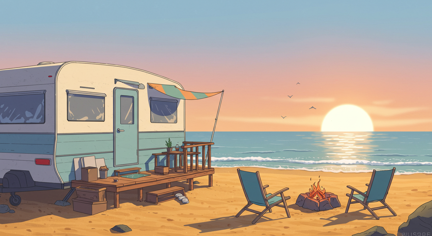 일광 해변 앞 바다뷰 카라반 더무빙