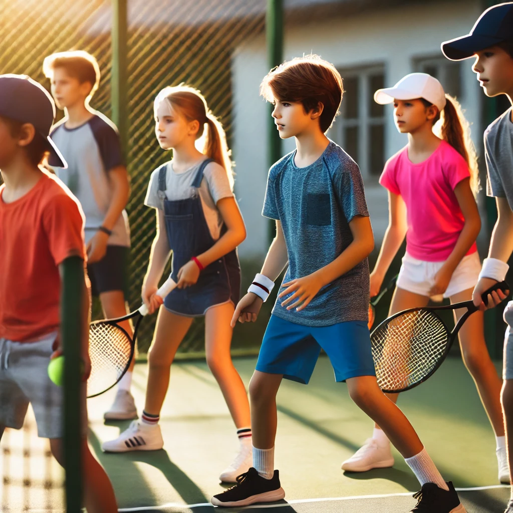 장학금을 받게 되는 테니스 유망주들의 사진