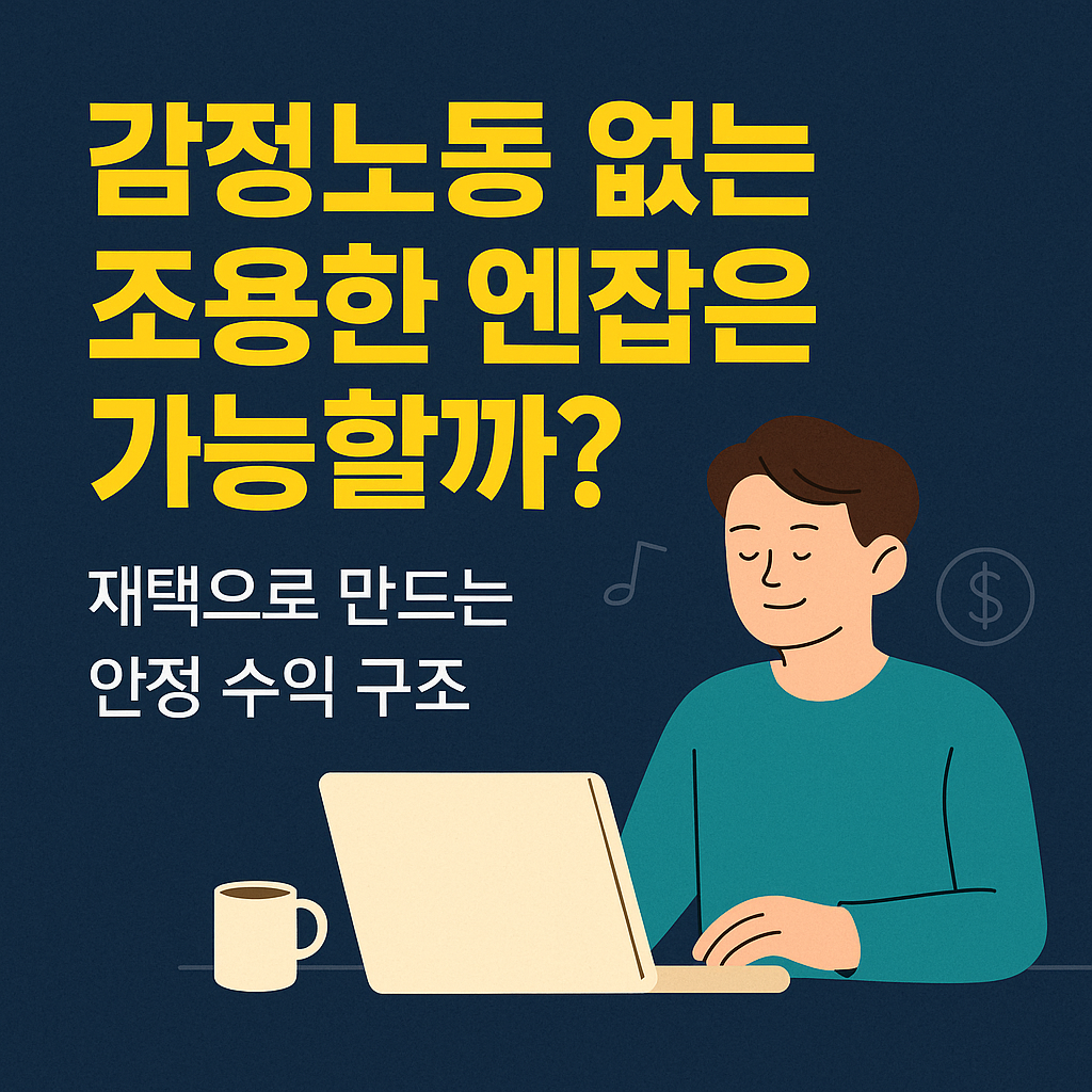 감정노동 없는 조용한 엔잡은 가능할까? 재택으로 만드는 안정 수익 구조