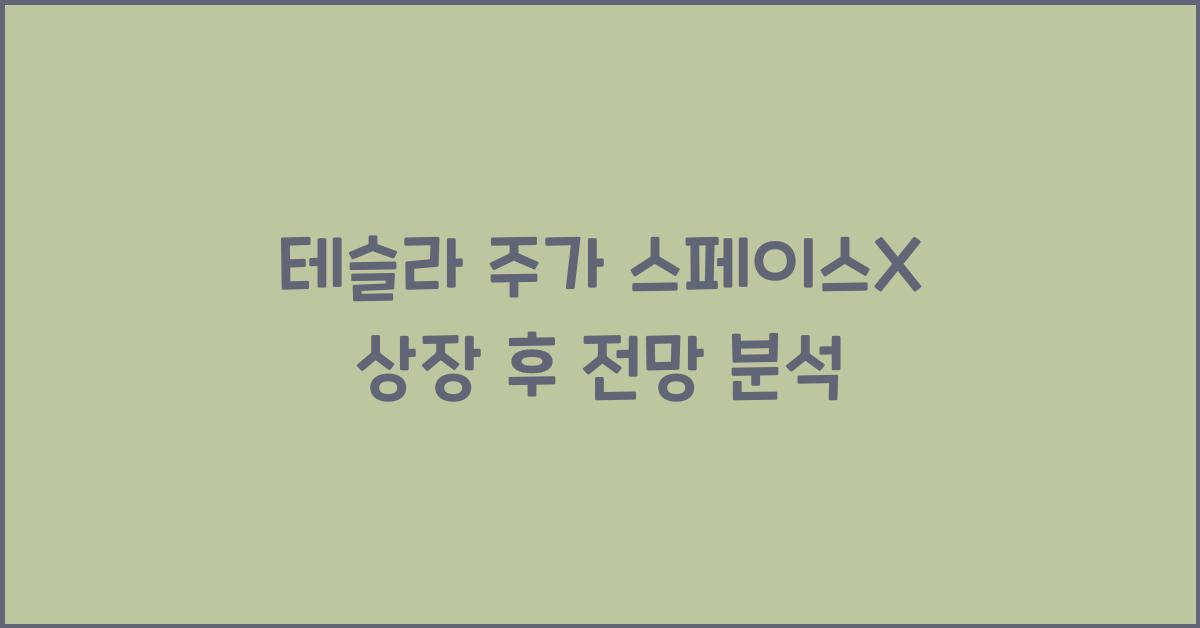 테슬라 주가 스페이스X 상장