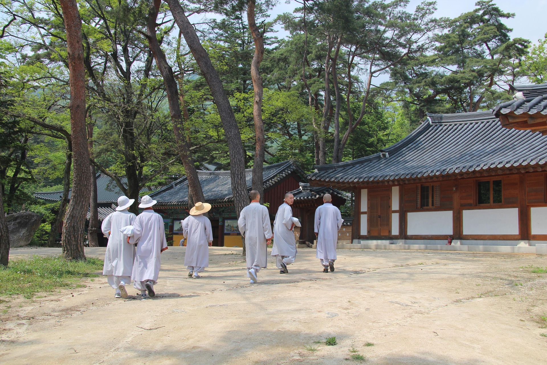 자연과 어우러지는 편안한 모습의 승복