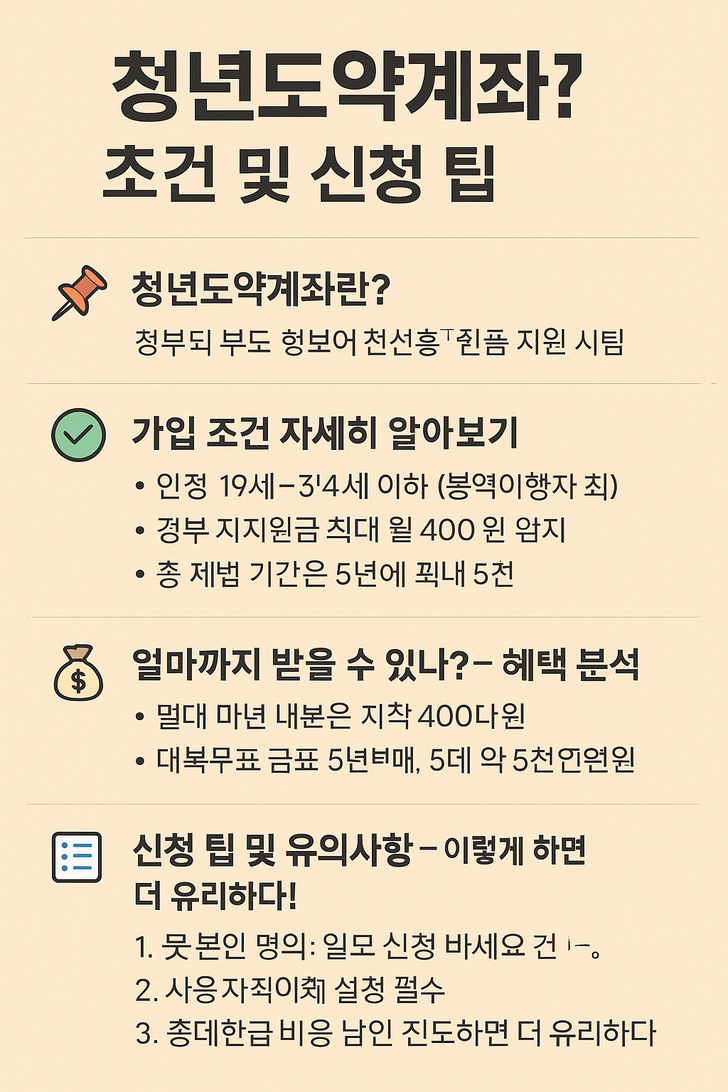 청년도약계좌 조건 및 신청 팁 요약 정리 이미지