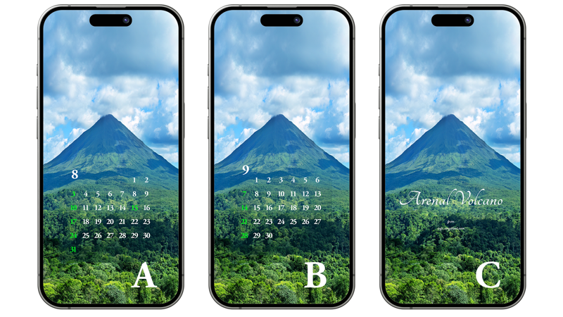 02 아레날화산과 울창한 숲 ABC - 2025년8월 아이폰배경화면