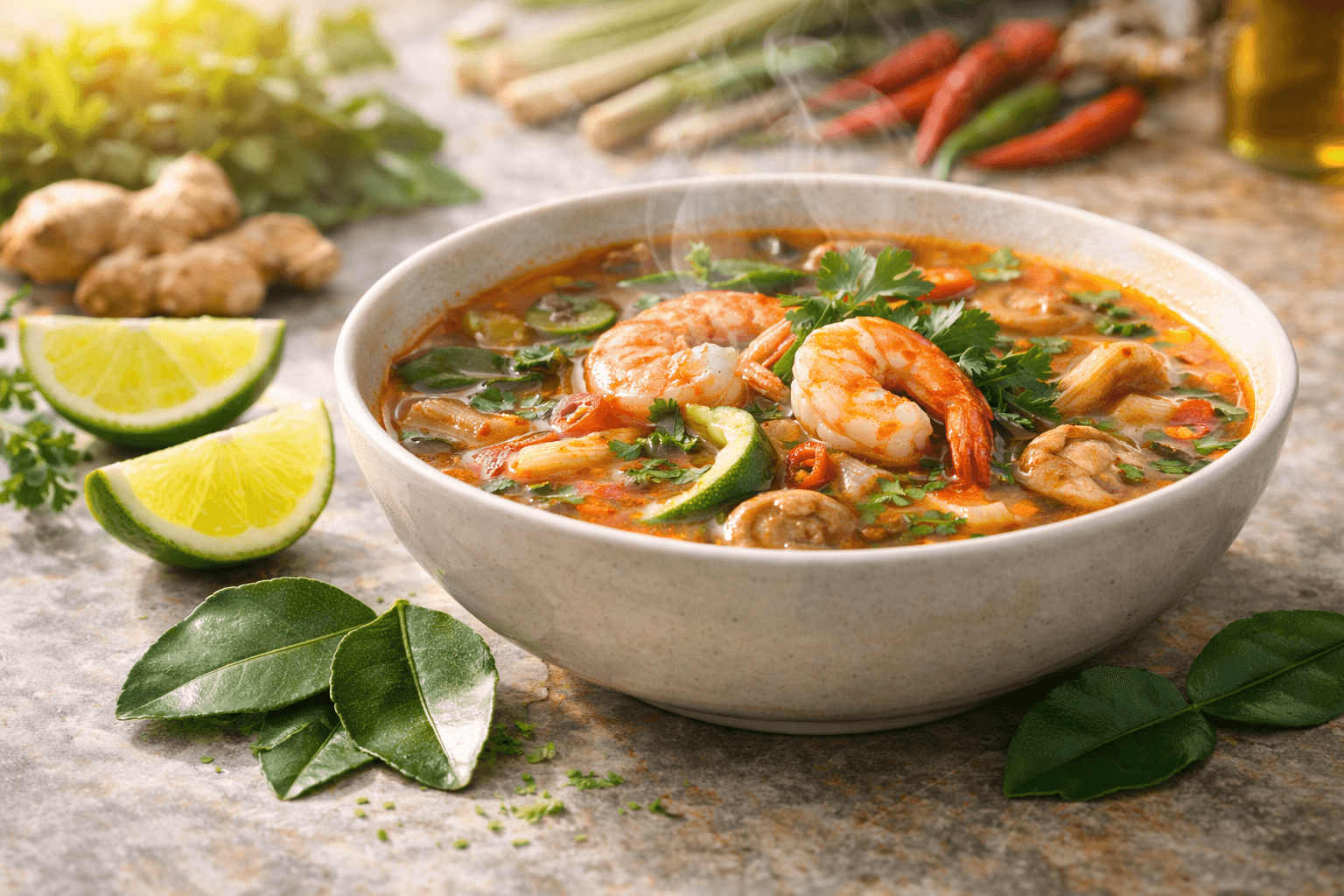 동남아 스타일: 톰얌과 똠카의 라임 매력