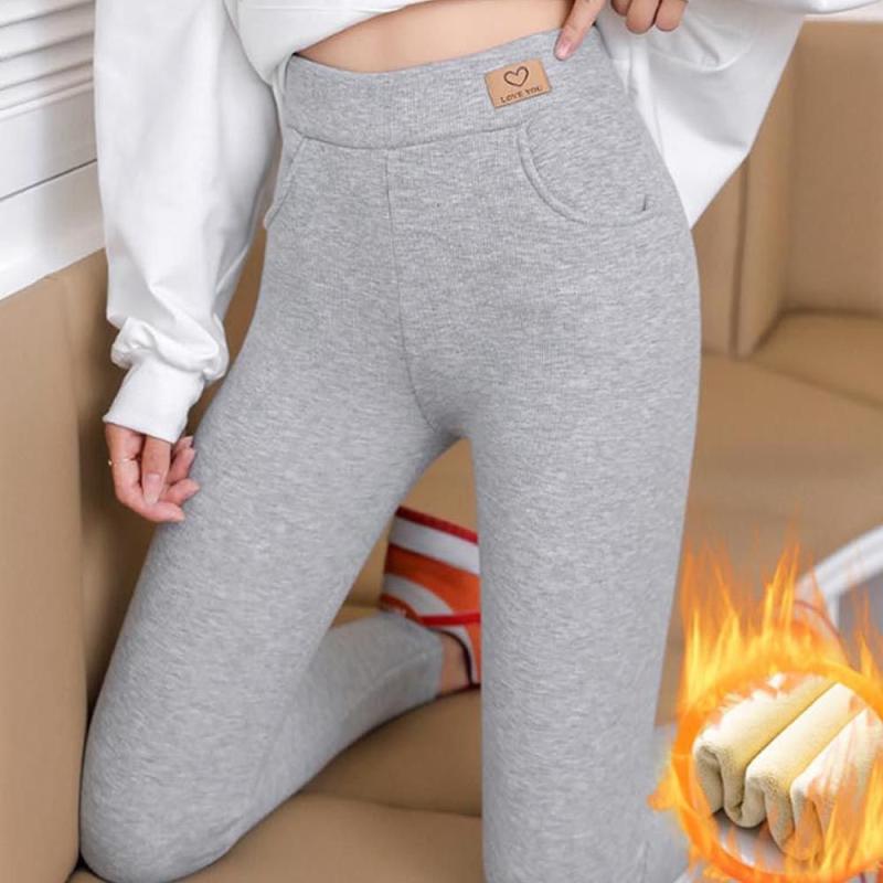 양털 여성 포근 기모안감 주머니 레깅스 스판력 슬림