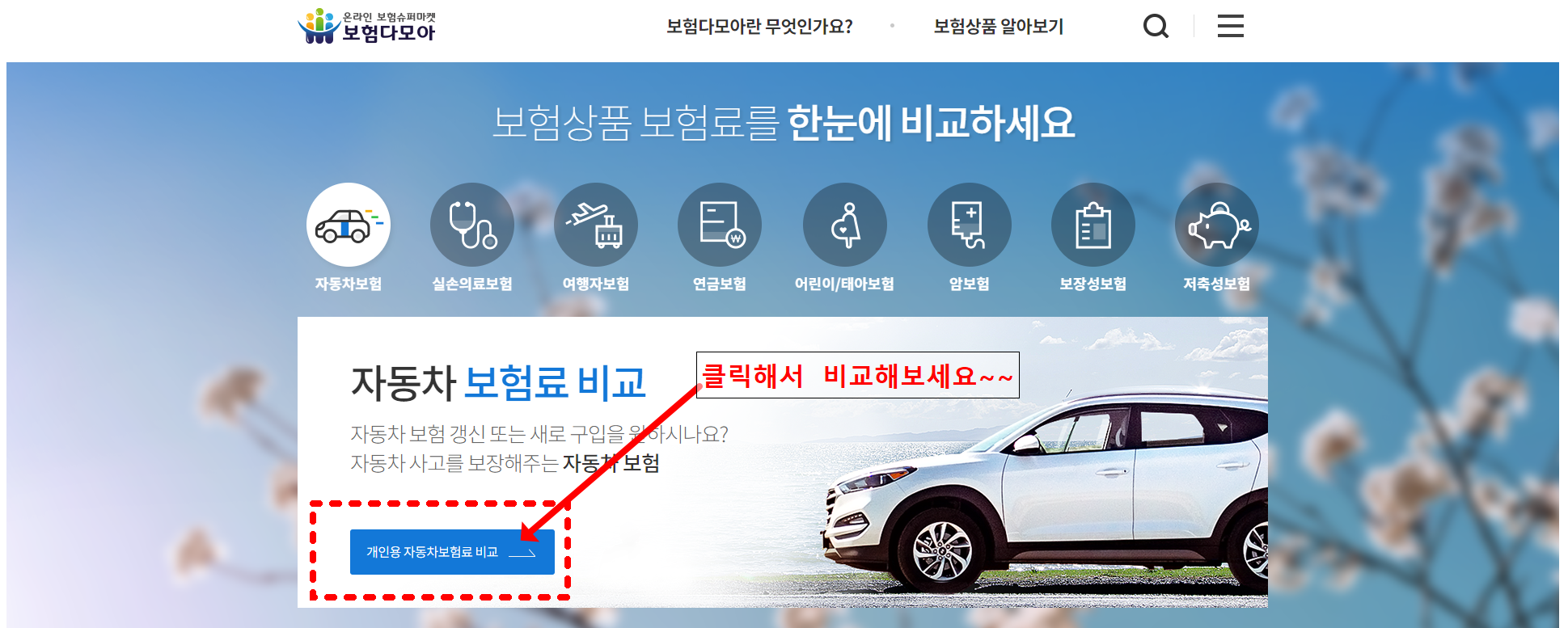 보험다모아 홈페이지 안내