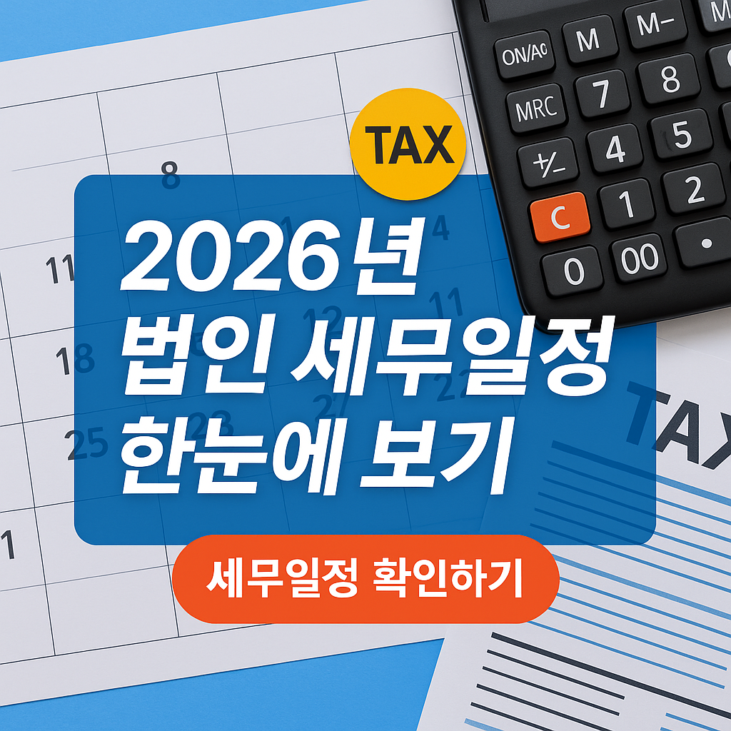 2026년 법인사업자 세무일정 총정리 ❘ 월별 신고&middot;납부기한 캘린더 (국세청 기준)