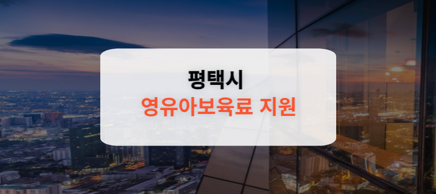 평택시 영유아보육료 지원