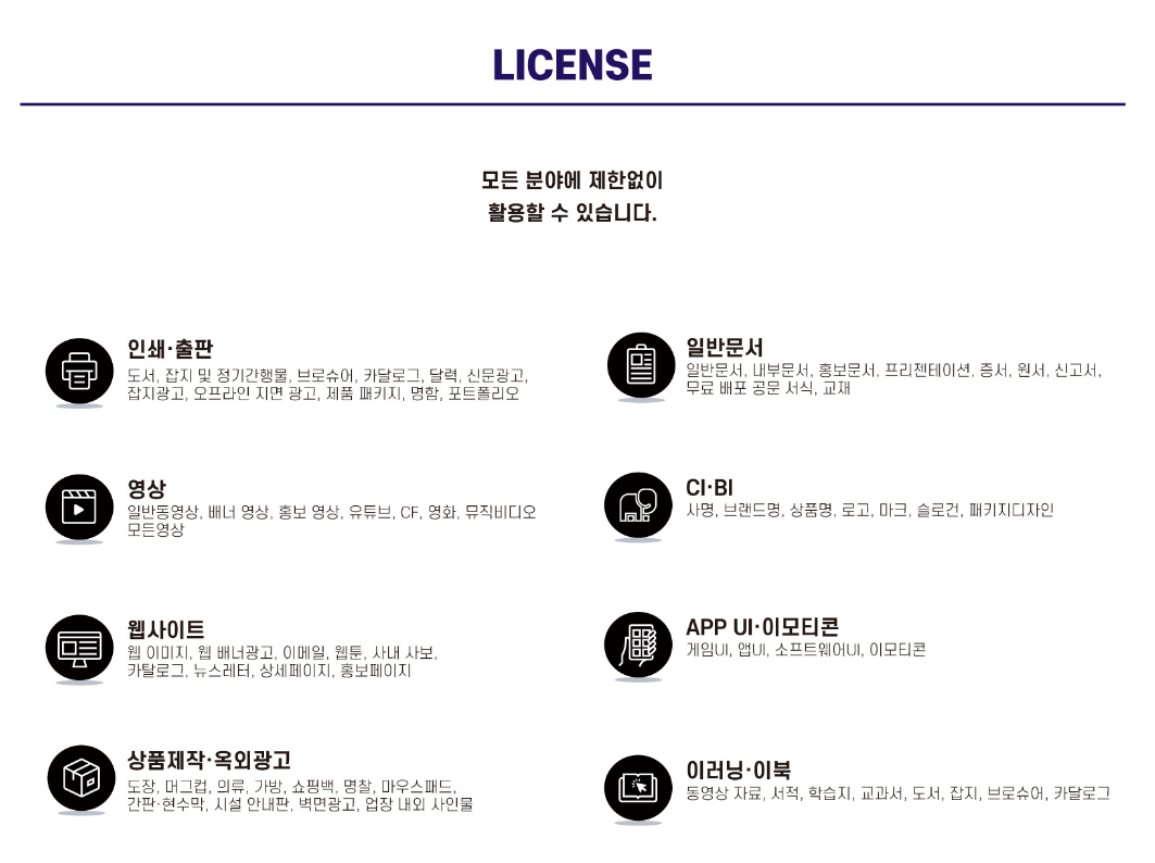 정신차렷체의 라이선스