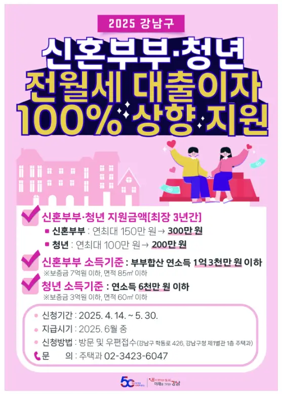 2025-강남구-전월세-대출이자-지원-공고문