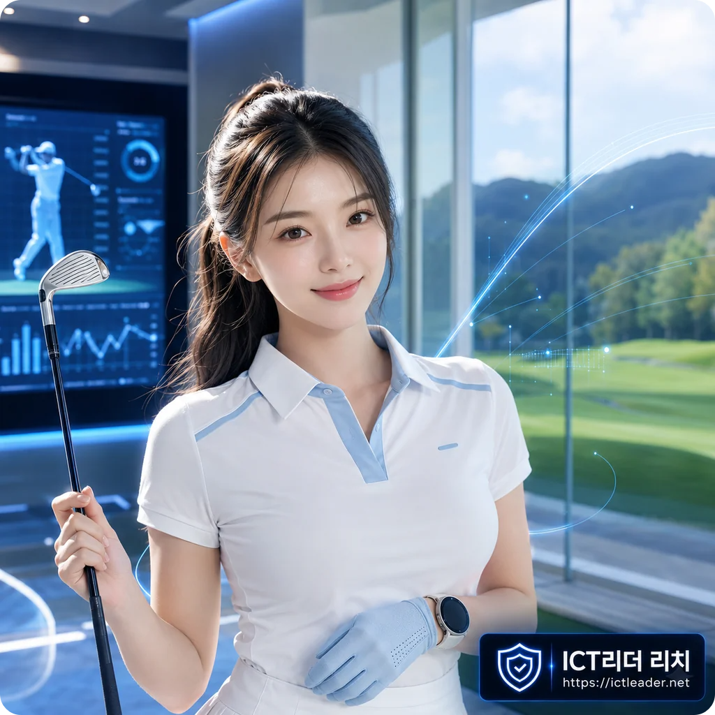 AI 스마트 골프를 상징하는 밝은 분위기의 여성 골퍼 대표 썸네일