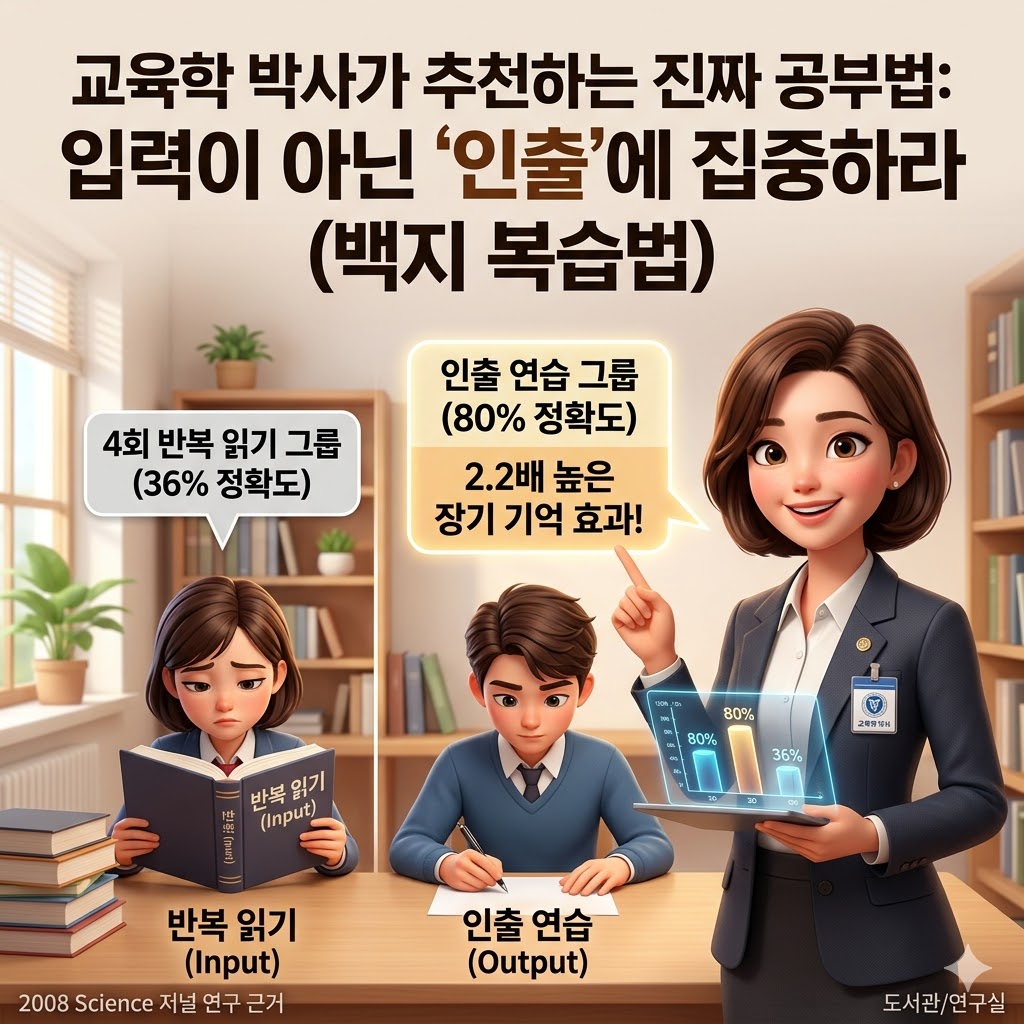 교육학 박사가 추천하는 진짜 공부법: 입력이 아닌 '인출'에 집중하라 (백지 복습법)