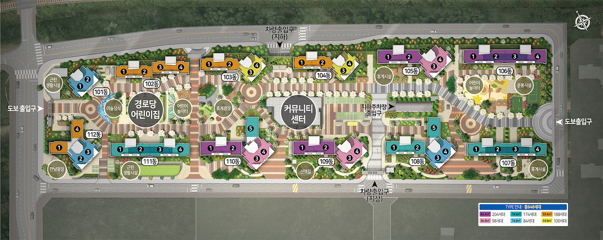 울산 신일 해피트리 도루츠-동호수 배치도