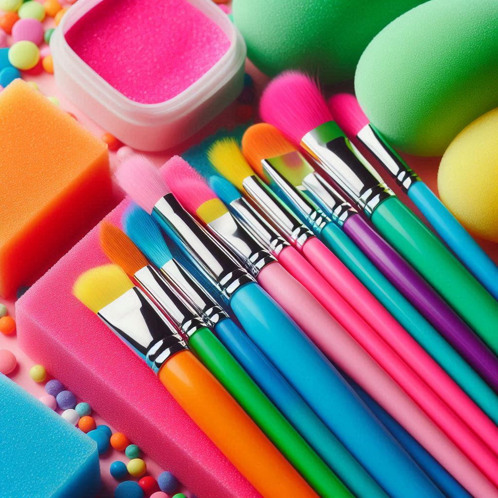 페이스페인팅 붓과 스펀지