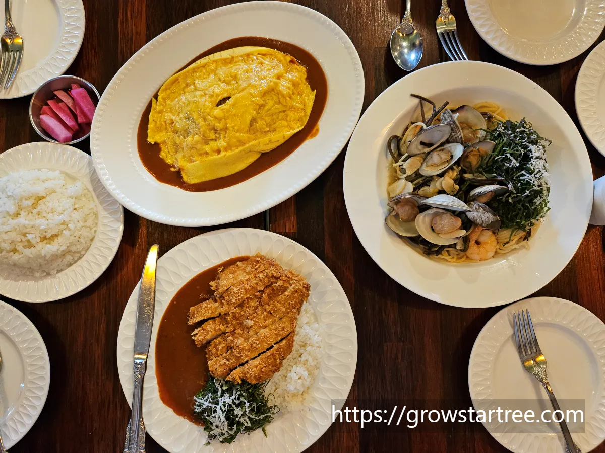 제주 둘레길 중문본점 주문한 음식들