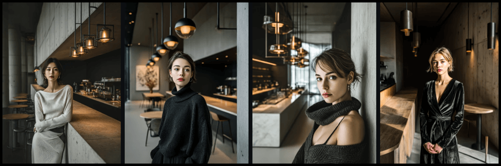 미니멀 럭셔리 카페 인테리어 콘텐츠 예시 이미지_Midjourney