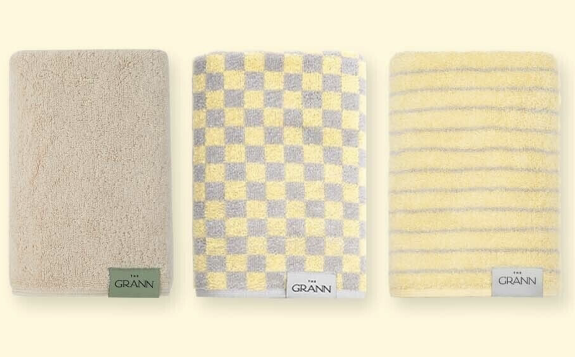 무지 수건, 체크 무늬 수건, 스트라이프 수건