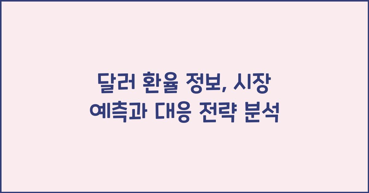 달러 환율 정보