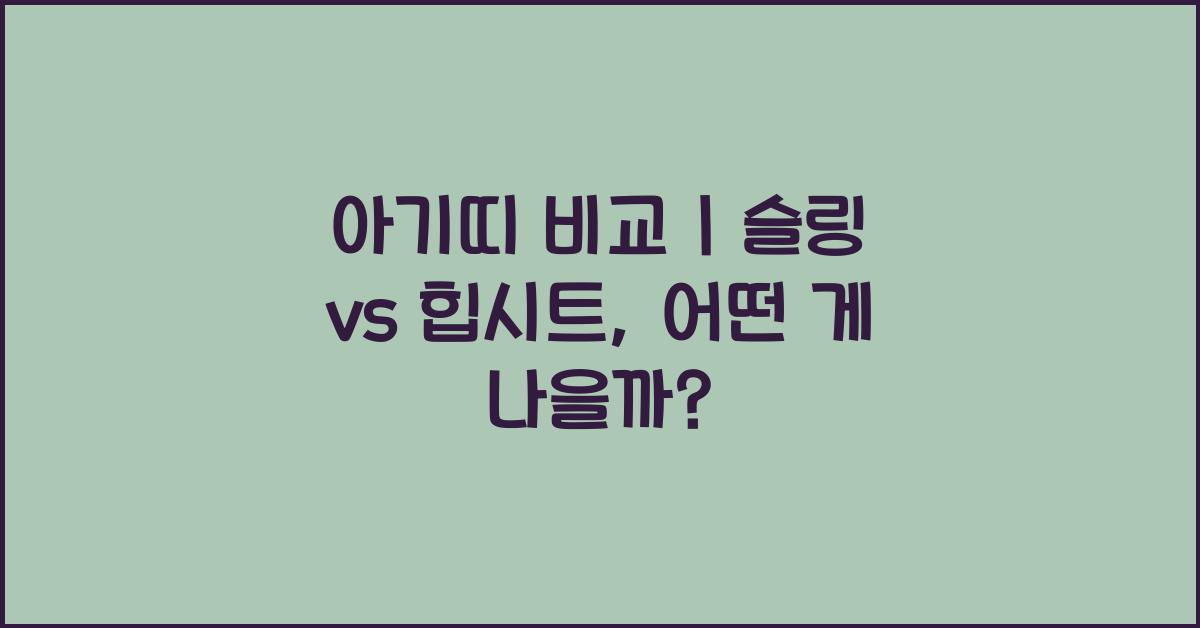 아기띠 비교