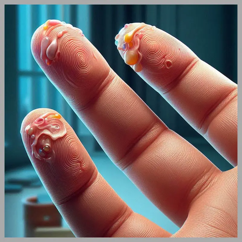 손가락 수포 사진