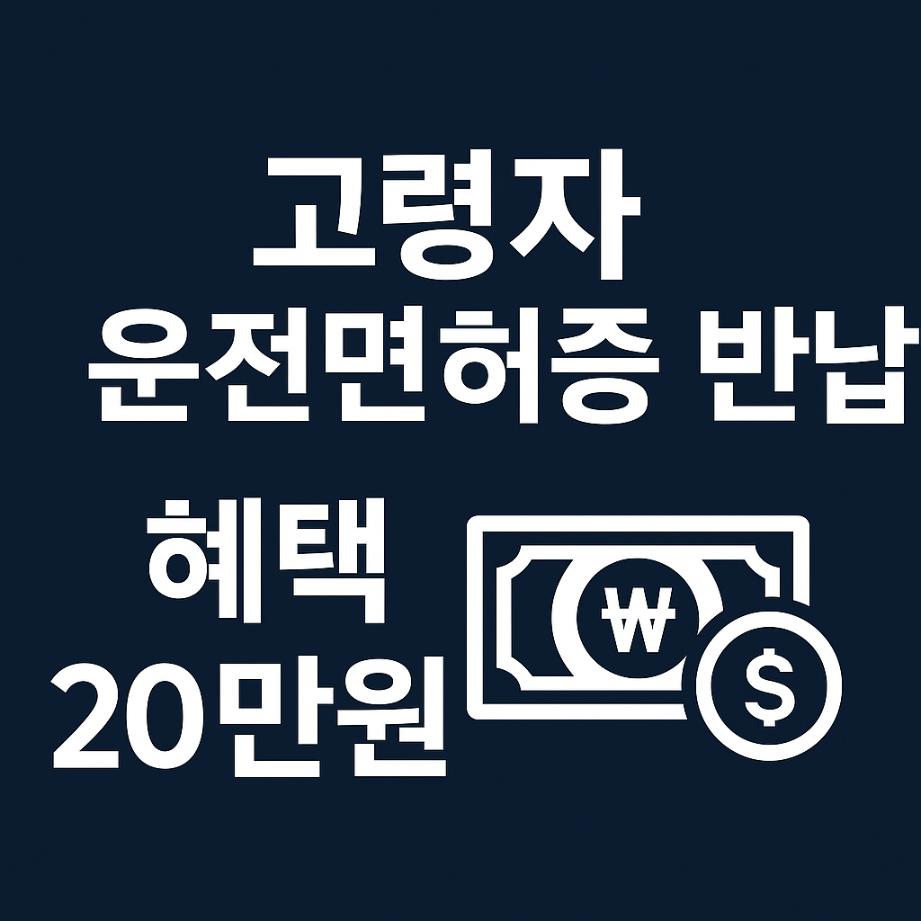 고령자 운전면허증 반납 혜택 20만원 ❘ 신청 방법, 조건