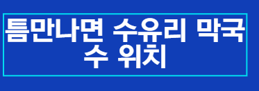 틈만나면 수유리 막국수 위치