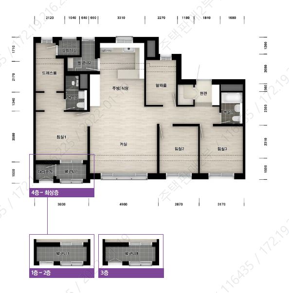 파주 운정3 A16 안단테 - 84 Type 평면도