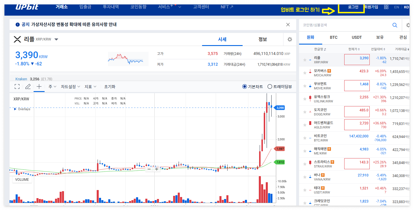 업비트에서 해외거래소 바이낸스 송금하는 방법1