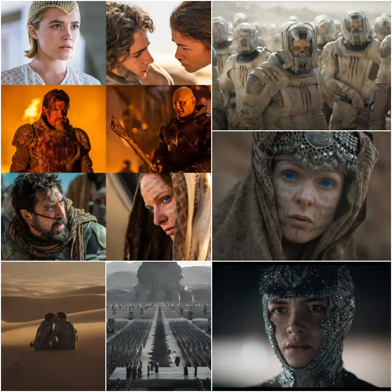 듄: 파트 2 주인공들이 등장하는 주요 장면들