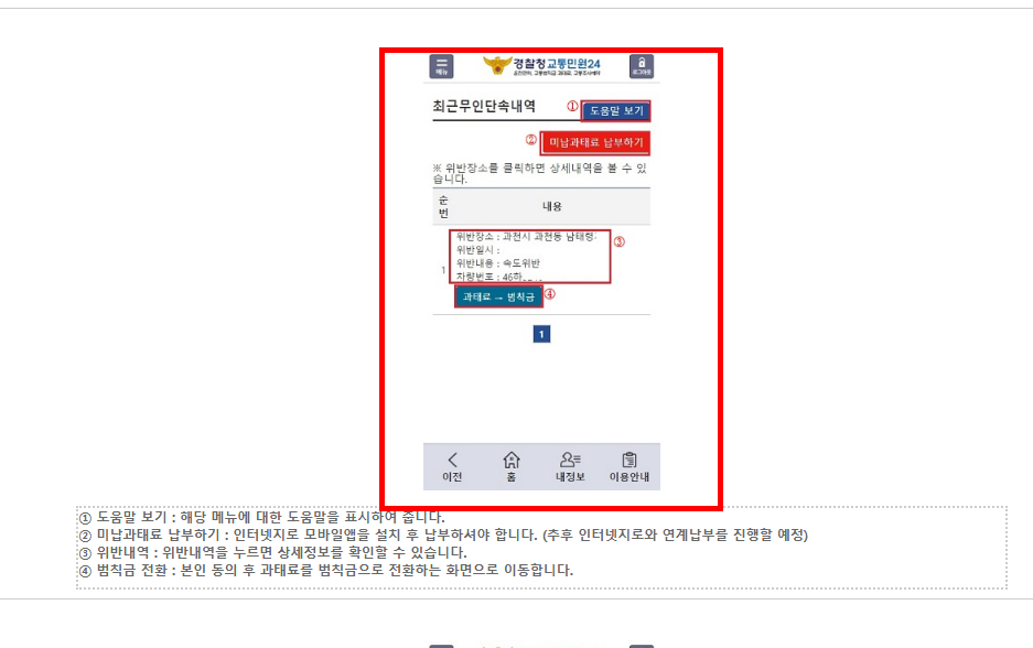 무인단속카메라 조회 방법