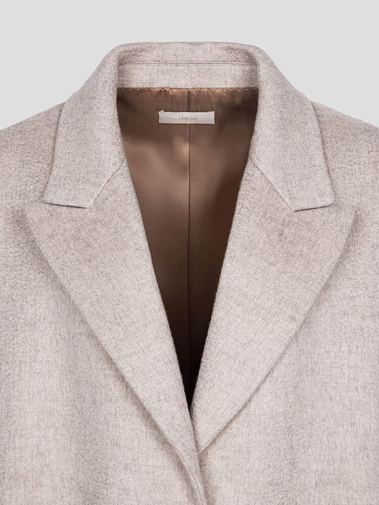 프리미엄 캐시미어 A라인 코트 베이지 테일러드 칼라