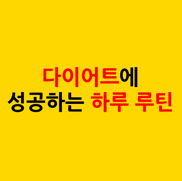 다이어트에 성공하는 하루 루틴