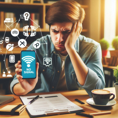 와이파이 연결이 안 되어 스트레스 받는 직장인