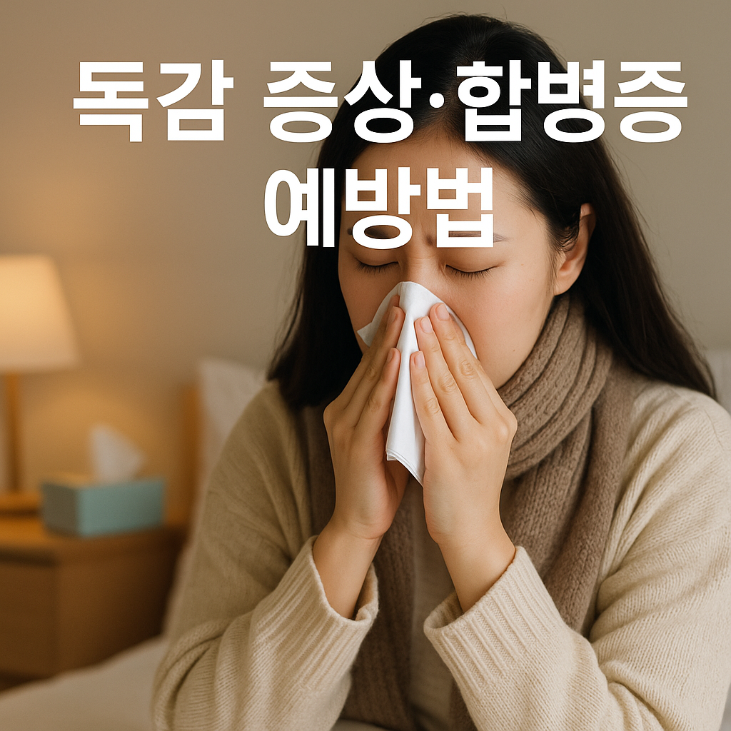 독감 증상 합병증 예방방법, 실사형 이미지